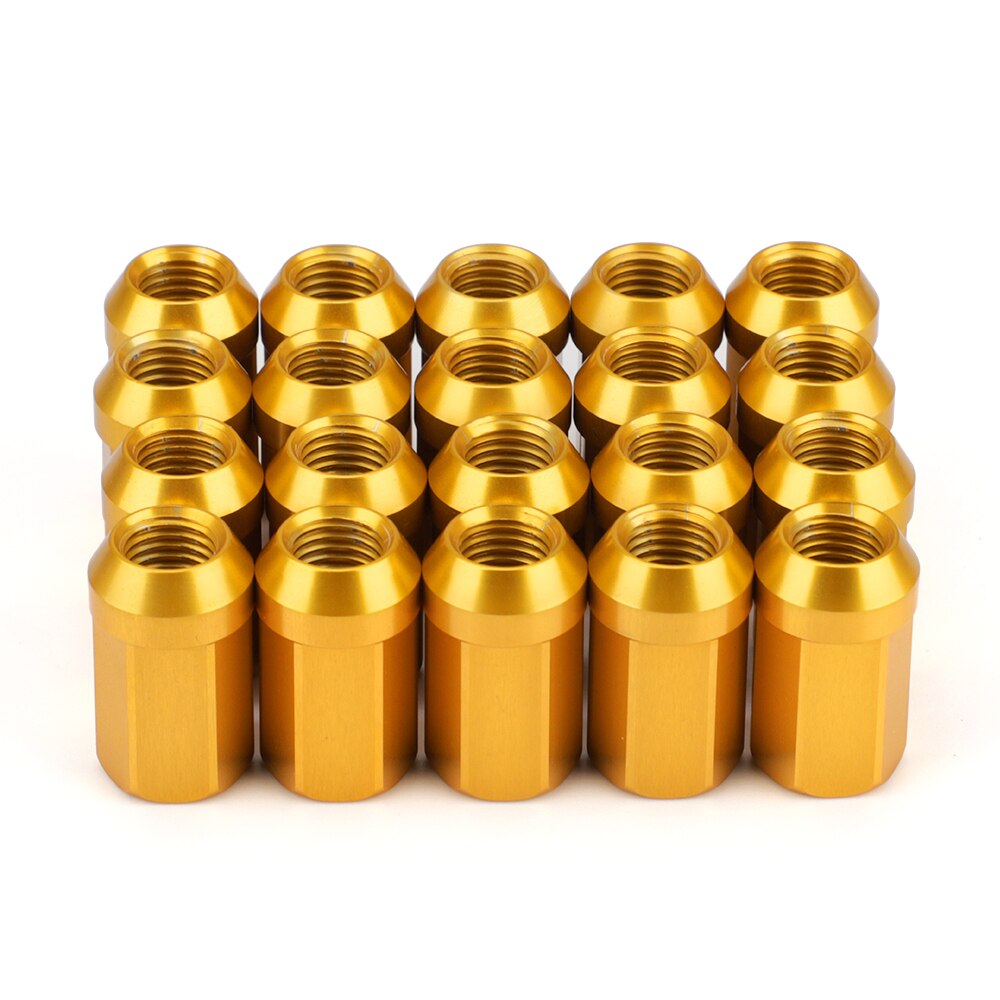 7075 Aluminum Car Wheel Lug Nuts 17mm Hex 33mm Length M12x1.5 Bolts