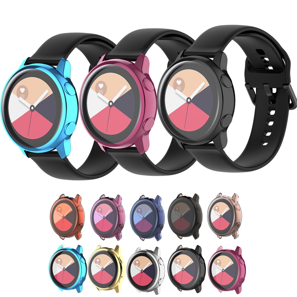Galaxy watch actieve case voor Samsung galaxy watch actieve cover/r500 plating kleurrijke Transparante TPU soft case anti-fall cove