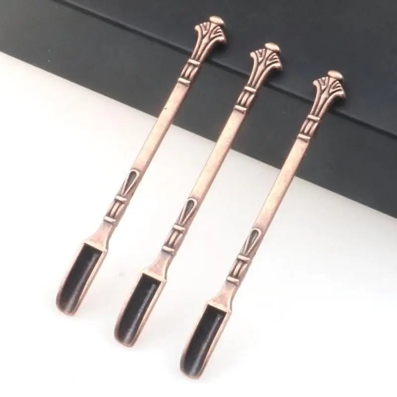Nowy wielofunkcyjny mini metal Kawa proszek łyżka Miedź szufelka z pierścień zastawa stołowa klasyczny królewski złoto ornament łopata malutki łyżka: FIOLETOWY