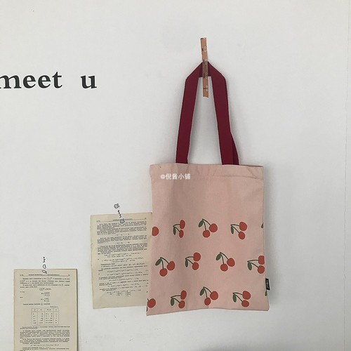 Einkaufstaschen Frauen Erdbeere Gedruckt Kawaii Nette eins Leinwand Tasche Große Kapazität Frauen eins Handtasche Schüler Tote Tasche Ulzzang Neue