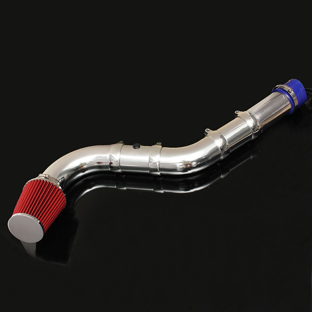 76mm Universal Auto Car Cold Air Intake System 3inch Aluminium Tube Intake Pipe Kit Turbo Direct Cold Air Filter System