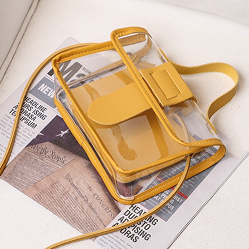Lente Zomer Mode Vrouwen Transparante Vierkante Sling Bag Cool Schoudertas Messenger Bag Mobiele Dame Tas