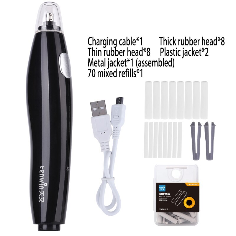 TENWIN Electric Eraser Charging Highlight Sketch Rubber Drawing Eraser Pupils Children Learning Stationery: 8305 8313 Black