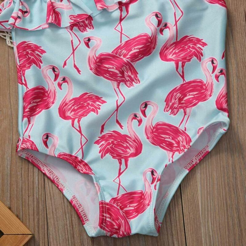 Kid Girls Summer Swimming Clothes Bathing Suit Baby Girls One-piece Flamingo Swimsuit Child Girl One-piece Swimwear 1-6Y