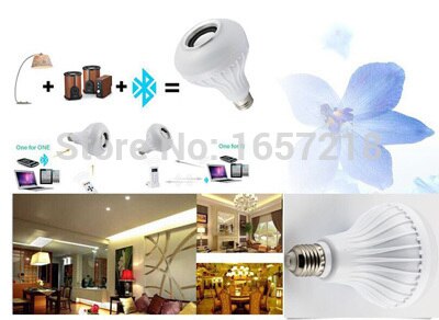 Draadloze 12 W Power E27 LED rgb Bluetooth Speaker Lamp Licht Lamp Muziek & RGB Verlichting met Afstandsbediening