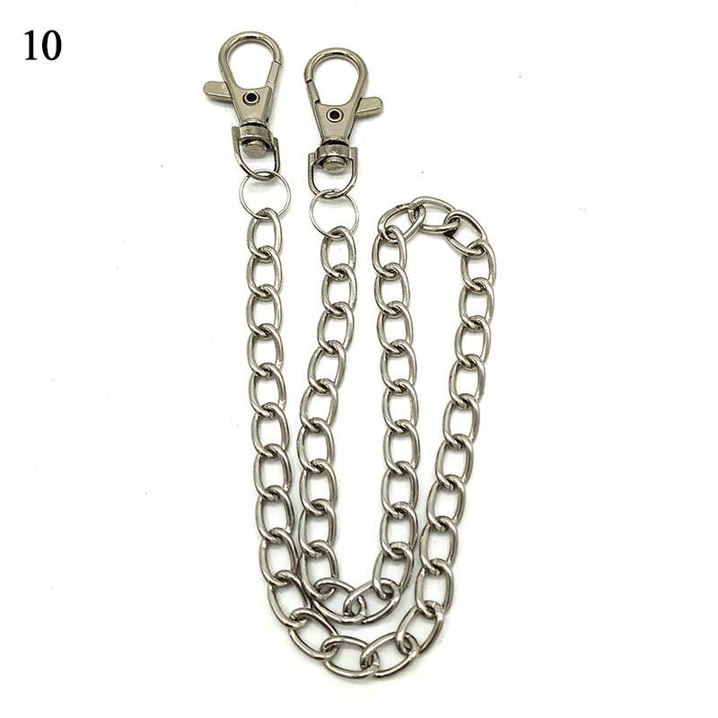 Rock Punk crochet pantalon pantalon taille lien ceinture chaîne métal portefeuille argent chaîne hommes et femmes taille bijoux: 10