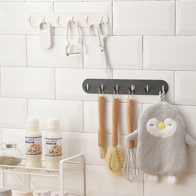 Ganchos de repisa de hierro para cocina, colgador de cocina para almacenamiento, sin estante para colgar en la pared, gancho de toalla Blanco/Negro, utensilios para el baño