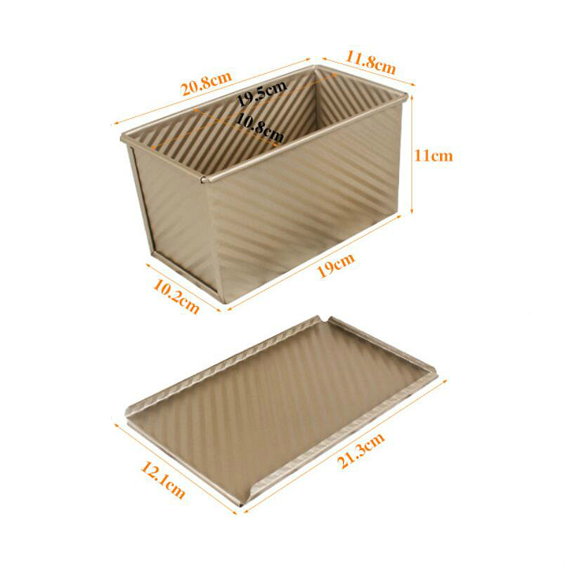 Herramienta para hornear Rectangular para oro tostadas de pan de molde horno pastel casero herramientas de cocina para hornear de acero al carbono rectángulo hacer pan
