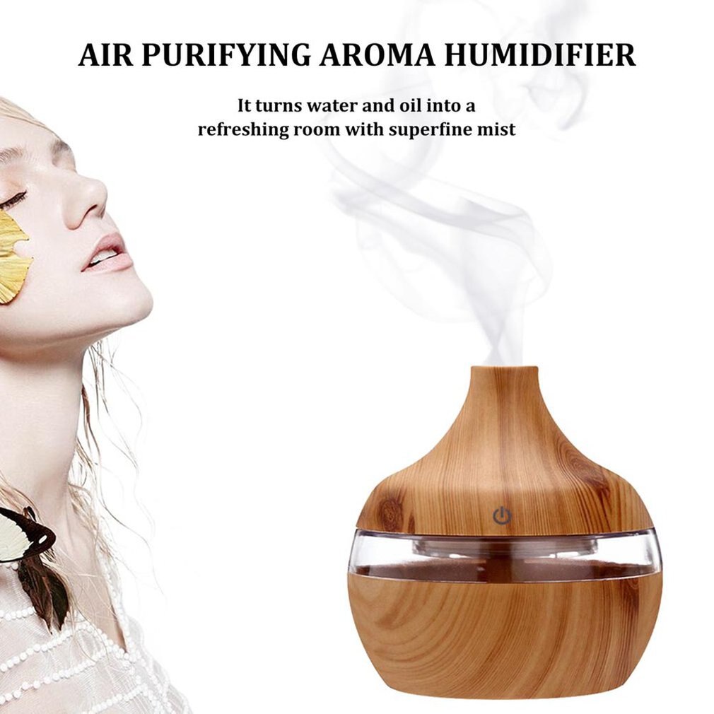 Trekorn aromaterapi usb luftfukter vanndråper luftrensing eterisk olje aroma diffuser hjemmekorn
