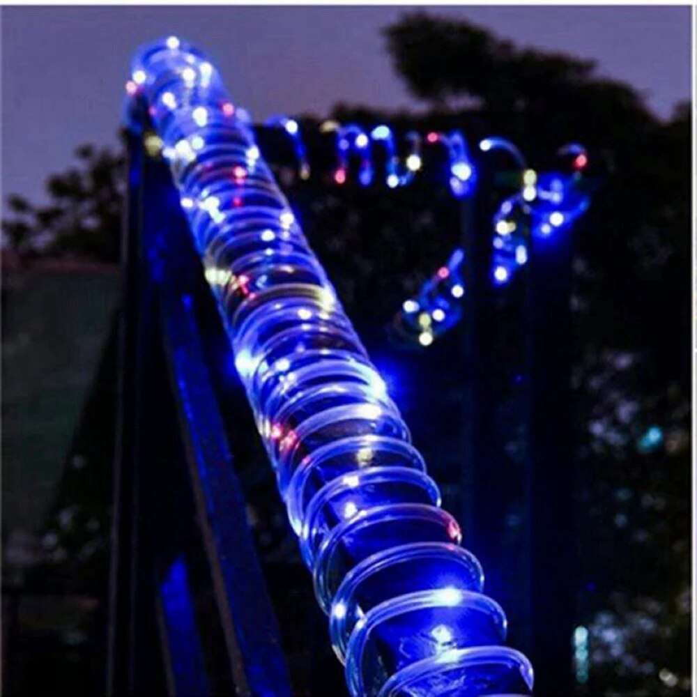 Solar Rope Lights Solar LED Light Path Deck Outdoor Garden Solar String Lights Waterproof Outdoor Lighting Strips 8 Light Modes: changeable / 20W