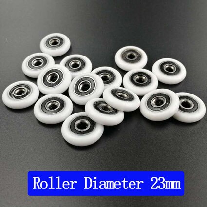 Roulette de porte de salle de bain, rouleau de porte de douche coulissante. diamètre extérieur 19mm/20mm/22mm/23mm/25mm/27mm, alésage du roulement 5mm.: Diamètre 23mm