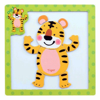 Kids Cartoon Animal Magnetic 3d Puzzles Wooden Toys Children Wood Educational jigsaw Baby Drawing Board Blackboard Toddler: Pink