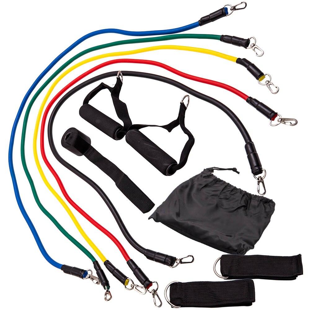 11pcs Resistance Bands Trainer Set for Fitness Tube Gym Workout Exercise Bands