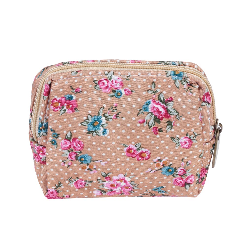 Monedero para mujer, estampado de flores bonito, cartera pequeña para mujer, bolsillo para cable de auriculares, bolsa para tarjetas de crédito, bolsa para lápiz labial, para chica