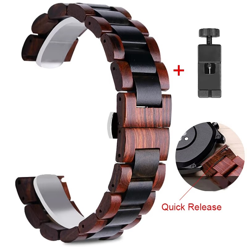 Correa de muñeca de madera para Xiaomi Huami Amazfit Bip/Bip S U GTS 2 GTR 47MM Stratos 3/2/2S correa de reloj reemplazar correas accesorio 20 22mm