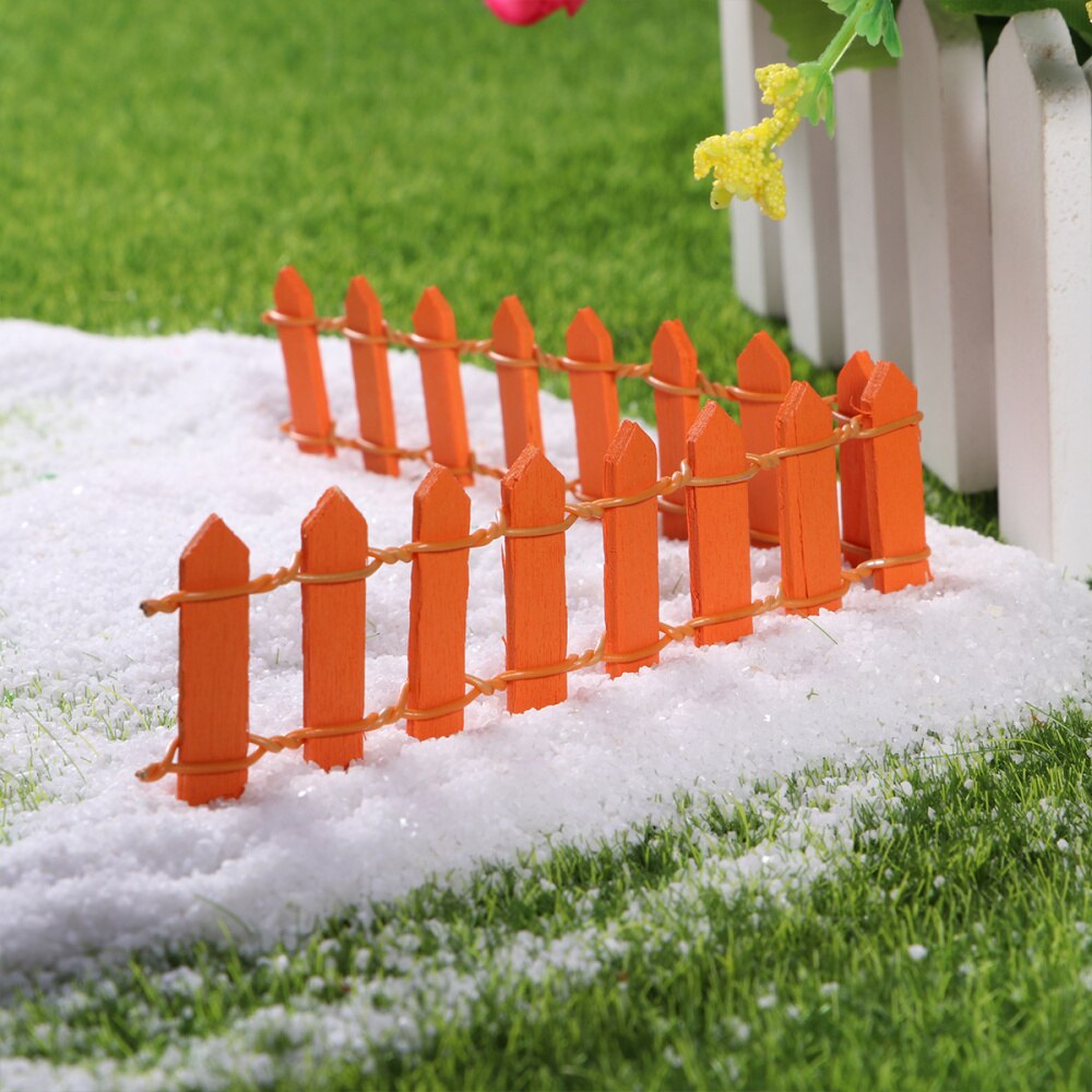 10Pcs Mini Small Wood Fence DIY mini house Fairy Garden Micro Plant Pot Decor Bonsai Terrarium Ornament ): As Shown