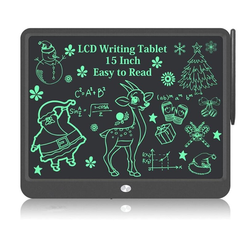 15inch Smart Writing Board Drawing Tablet LCD Screen Writing Tablet Digital Graphic Tablets Electronic Handwriting Pad with Pen: 15inch black