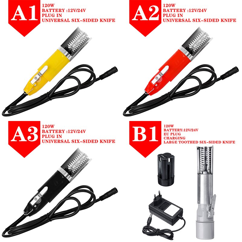 Máquina de descalcificación de pesca, báscula eléctrica Universal portátil de carga, limpiador de detergente de pescado, removedor, raspador de mariscos, 96W