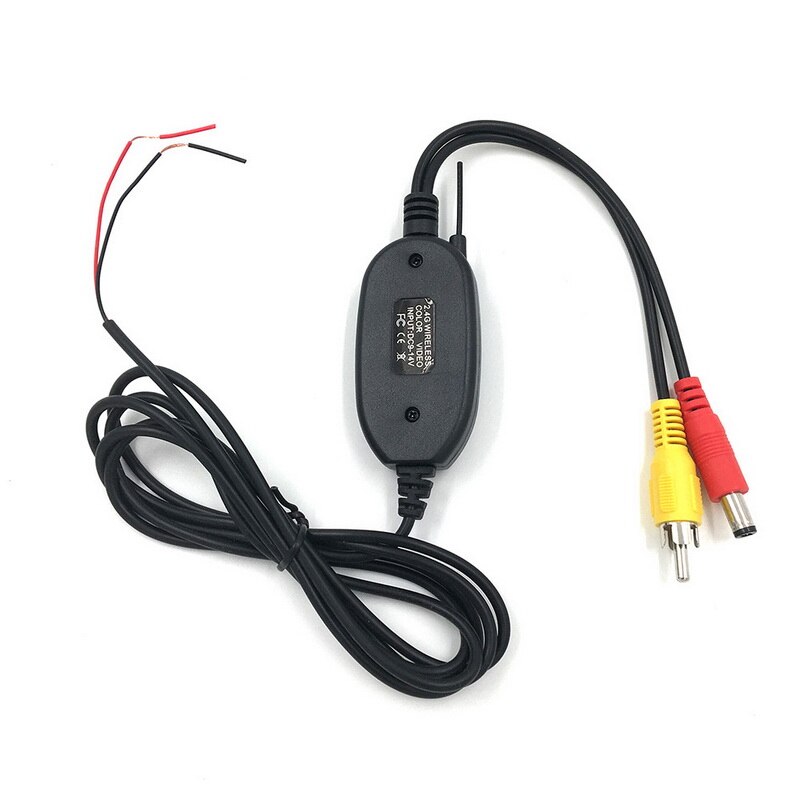 Portable Car Transmitter Receiver for Car 2.4G Wireless RCA 12V GPS Wireless Transmitter Receiver for Reversing Camera Black