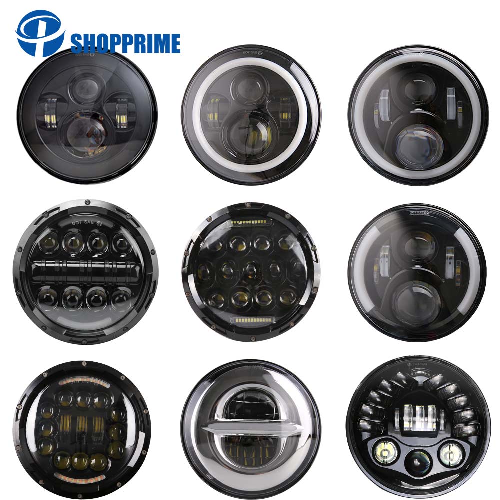 Voor Lada Niva 4X4 7 ''Led Koplamp H4 Hoge Dimlicht Ronde Auto Running Lights Koplamp Voor jeep Wrangler Jk Land Rover Verdedigen