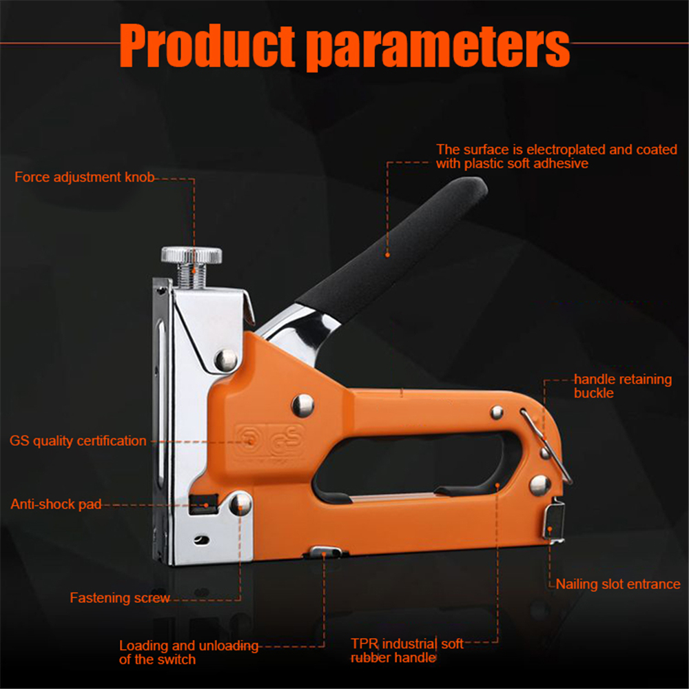 3 in 1 Stapler Heavy Duty with 600pcs Staples - 3 Way Tacker Hand Operated Steel Stapler Brad Nail