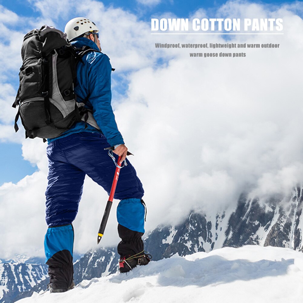 Winter Down Pants Outdoor Camping Skiing Pants Thicken Waterproof Trousers S-5XL Men Women Down Pants