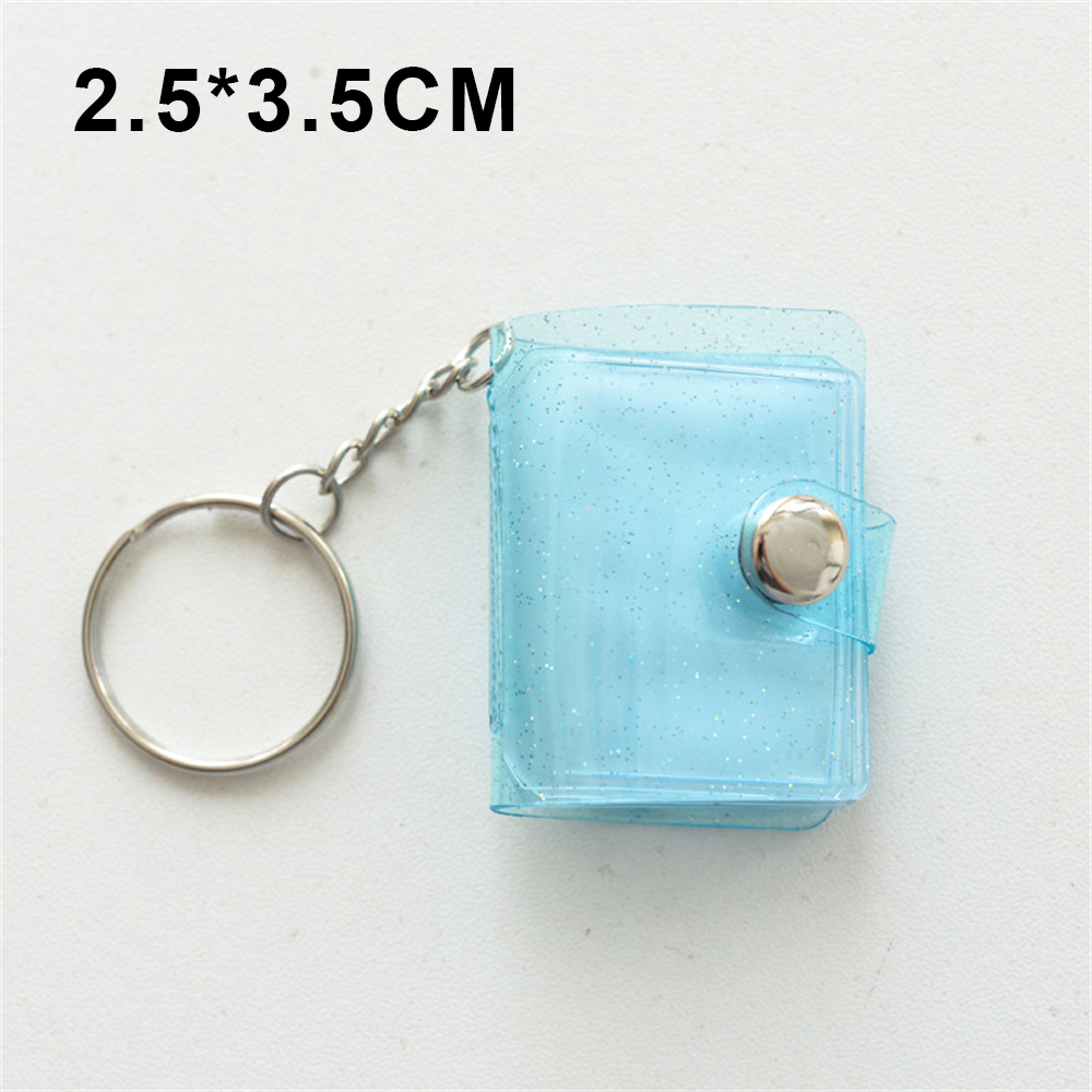16 Pages Mini Photo Album Keychains Women's Small Instant Picture Album Key Chain Pendant ID Photo Interstitial Pocket Keyring