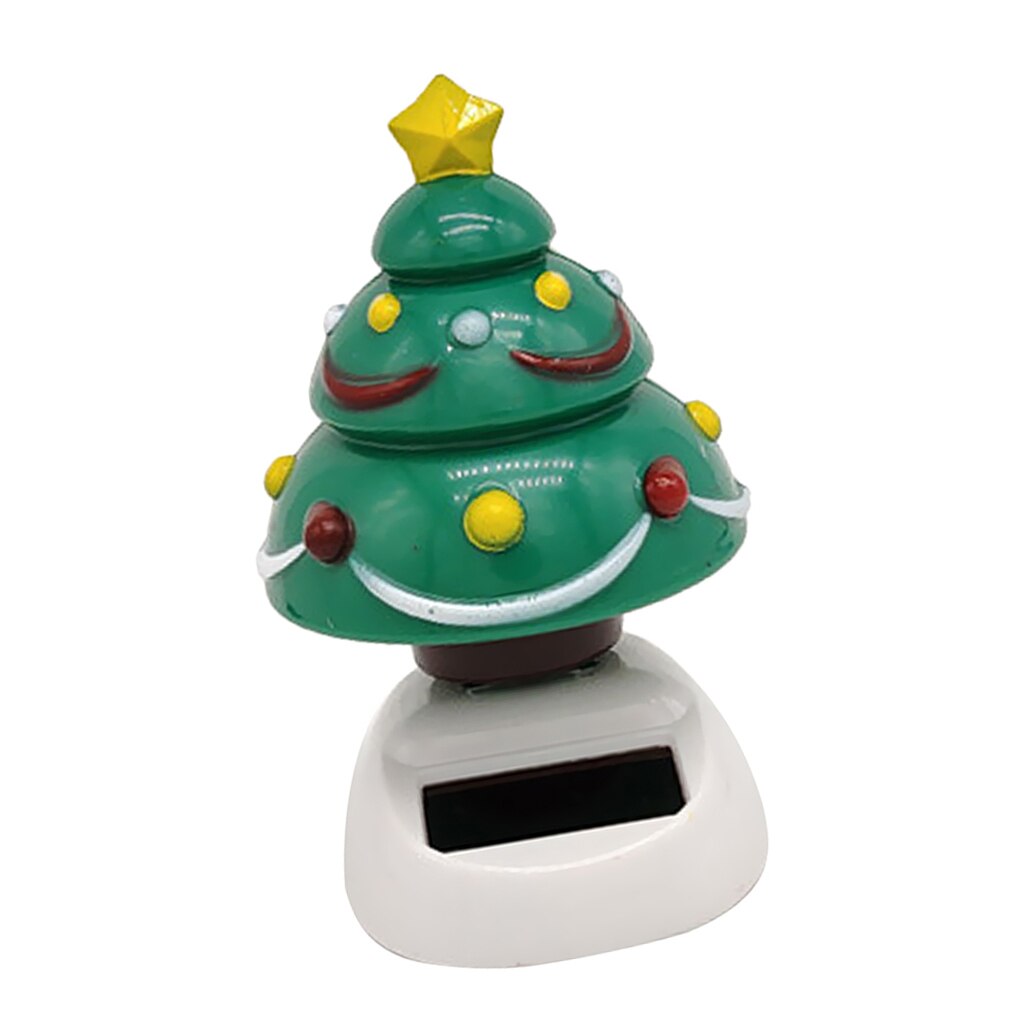 Solar Powered Christmas Tree Home Office Car Ornament Cafe Shop Bar Decor
