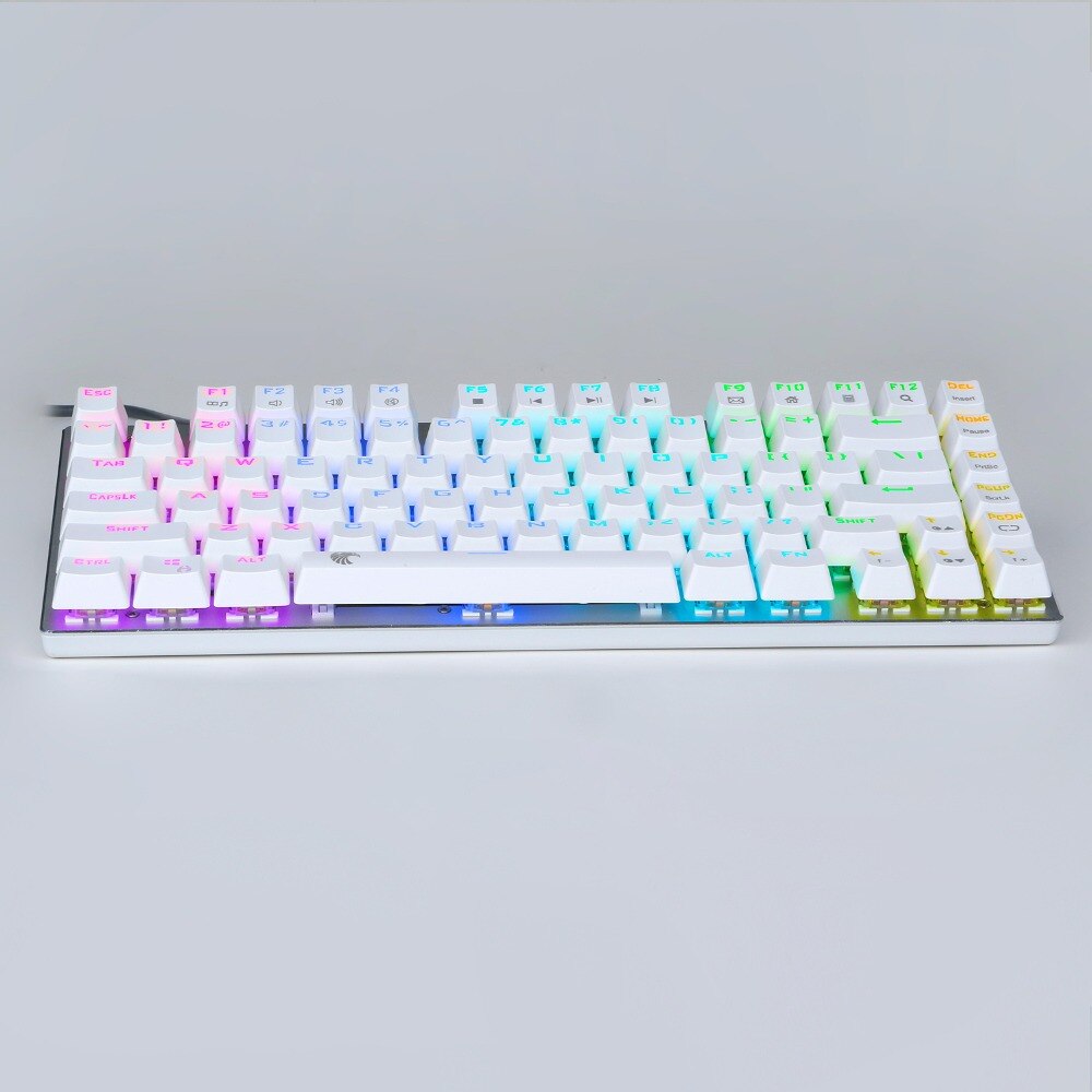 Z -88 litet mekaniskt tangentbord rgb bakgrundsbelyst 81 nycklar kompakt storlek usb-kabel mekaniskt spelmekaniskt tangentbord