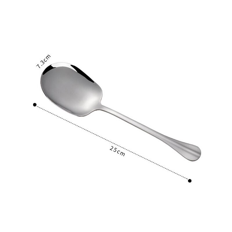 Kitchen Dinner Dish Public Spoon Soup Restaurant Large Stainless Steel Distributing Spoon Buffet Serving Spoon Big Soup Spoon: Big square spoon