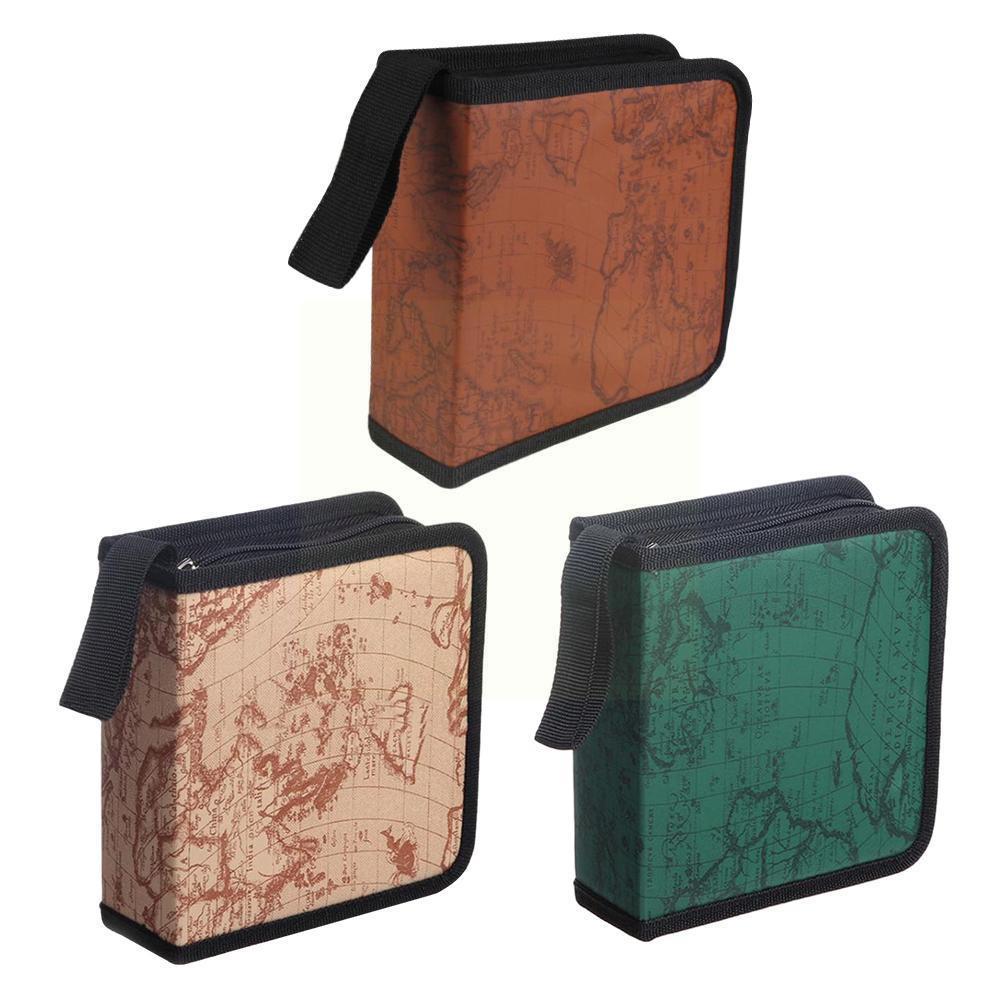 World Map Cd Vcd Dvd 40 Discs Opbergdoos Houder Pakket Opslag Album Kaart Streep Cover Home Auto Organizer Bag beschermende C Z1O0