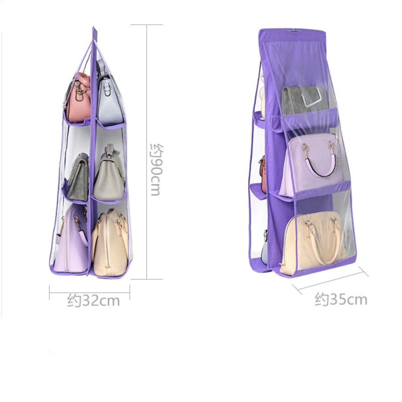 Hanging Handbag Organizer Soft Foldable Dust-Proof Storage Holder Bag Wardrobe Closet Wardrobe Storage Bag Storage