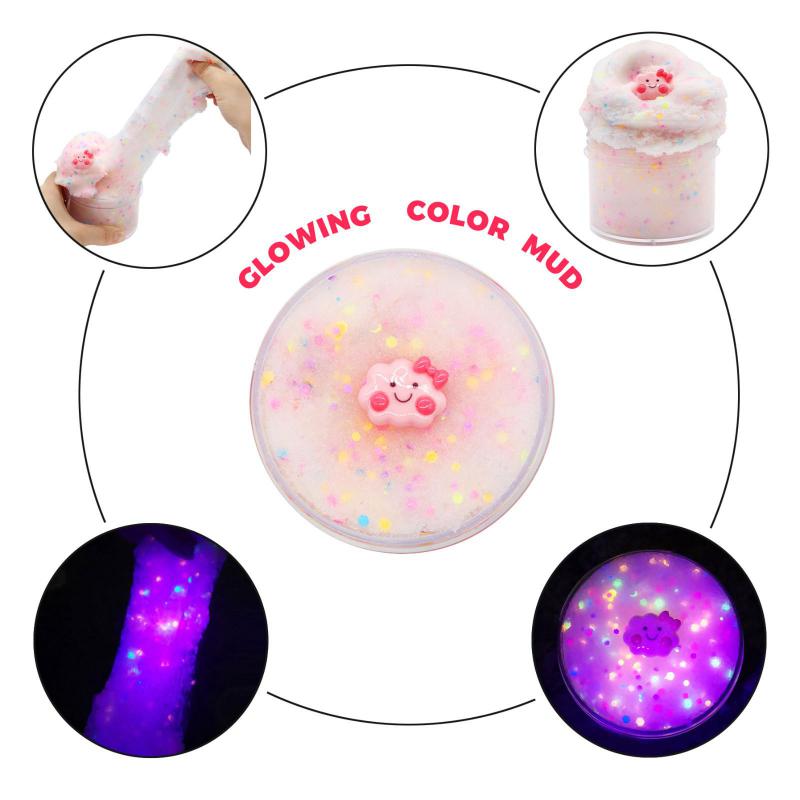 Fluorescent Could Slime Fluffy Glow In Dark Polymer Clay Charms All For Slime Supplies Luminous Glue Plasticine Antistress Toys