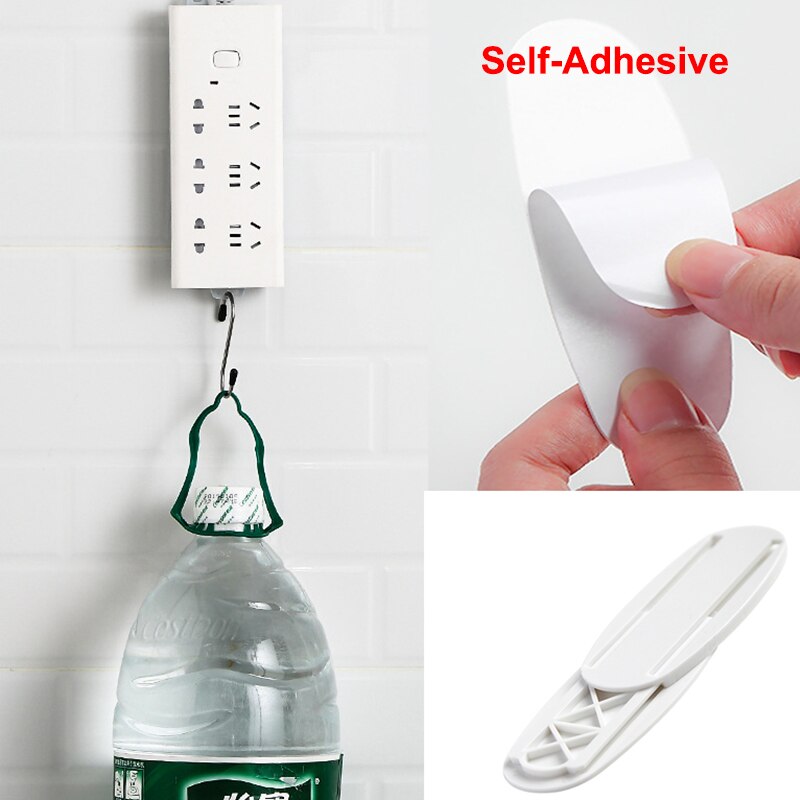 Self-Adhesive Desktop Socket Fixer Cable Organizer Seamless Punch-free Plug Sticker Holder Wall Fixer Power Strip Holders