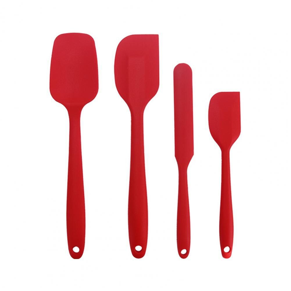 Heat Resistant 2 Colors All-Purpose Cooking Mixing Scraper Kitchen Gadget for Bakery: Red