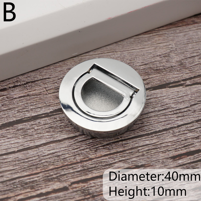 Nordic Simple Hidden Door Handles Stainless Steel Recessed Flush Pull Cabinet Invisible Round Door Handle Pull Hardware: B