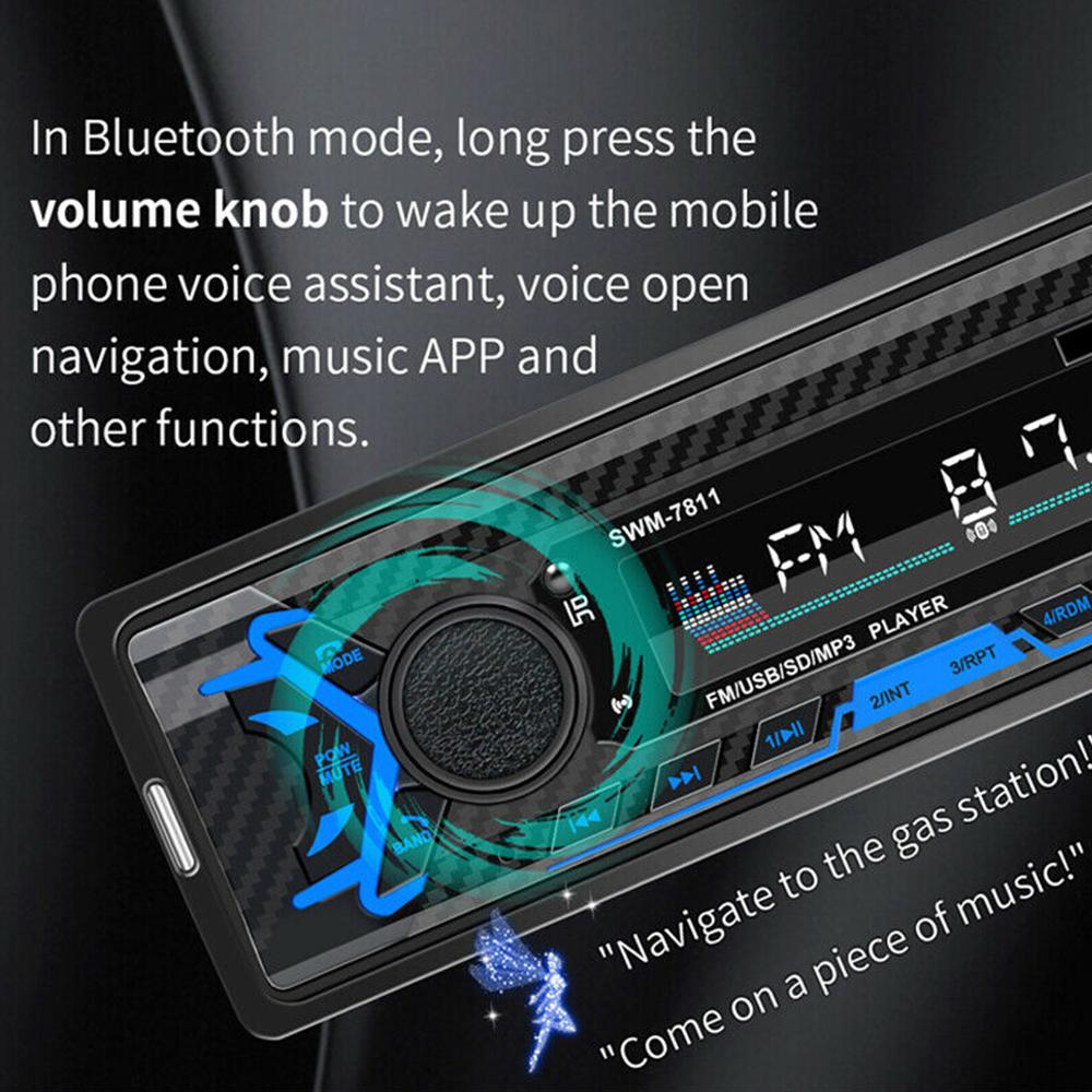 12V Universal Dual Usb Port Car Bluetooth Mp3 Player Fm Radio With Steering Wheel Remote Control USB 2.1a Fast Charger