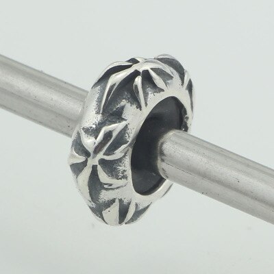 Authentic 925 Sterling Silver Spacer Stopper Heart Flower Bead Charm Fit European Style 3.0mm Bracelet Jewelry: 8