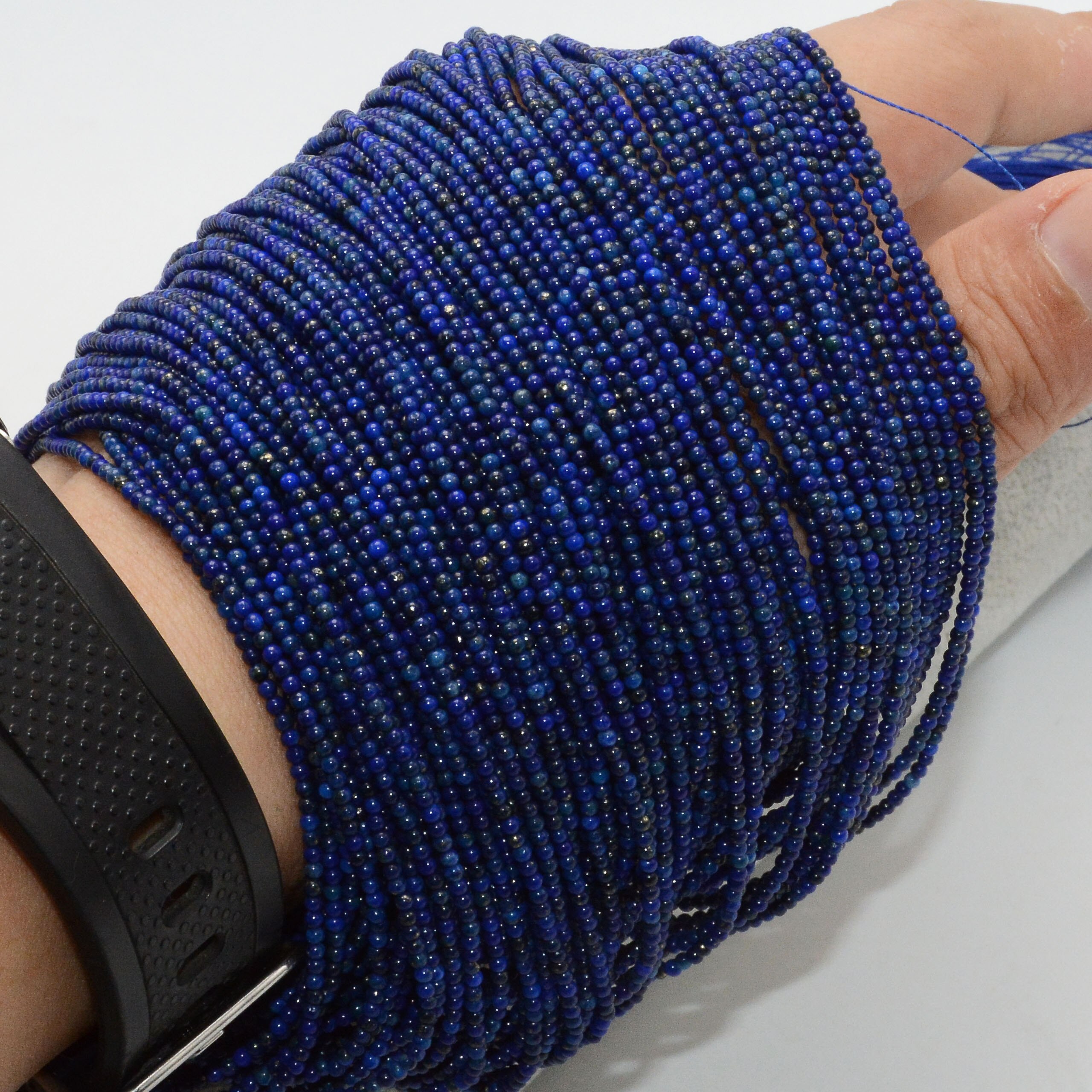 Lapis Lazuli naturais Pequenas Soltas Em Torno Beads 1.8mm-Sem Tratamento