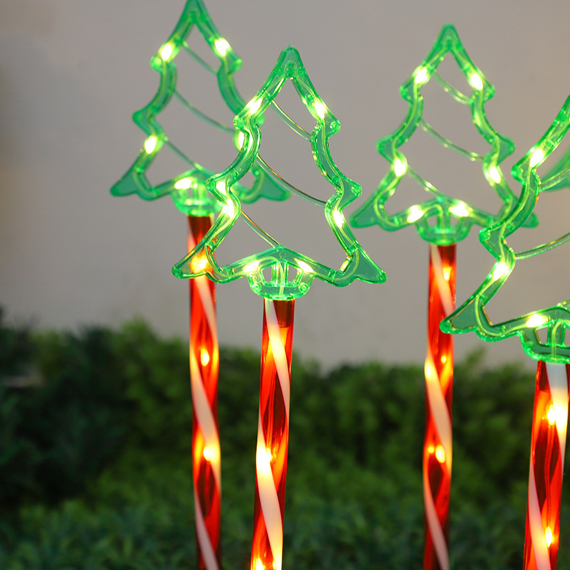 Luces de enchufe Solar para árbol de Navidad, decoración de jardín de Año , luz de ambiente festivo, luces de césped, decoración de entrada, 5 uds.