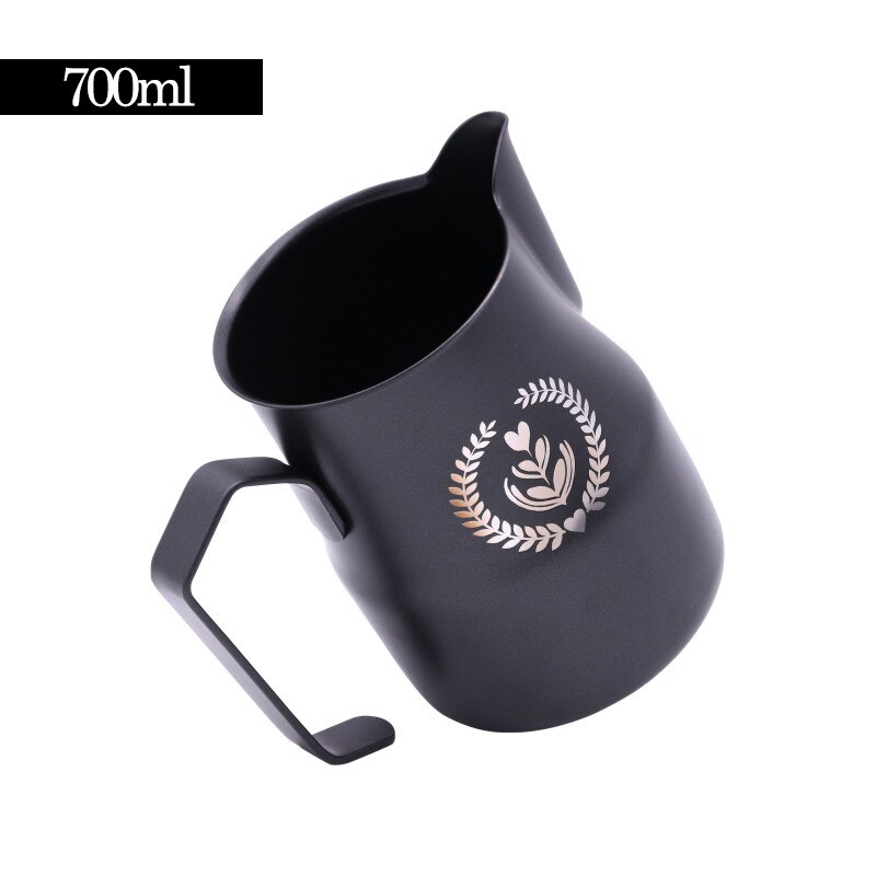 350/500/700ml Koffie Melk Opschuimen Jug Teflon Oppervlak Grote Buik Barista Pitcher Mok Roestvrij Staal Melk jug Voor WBC Concurrentie: 19