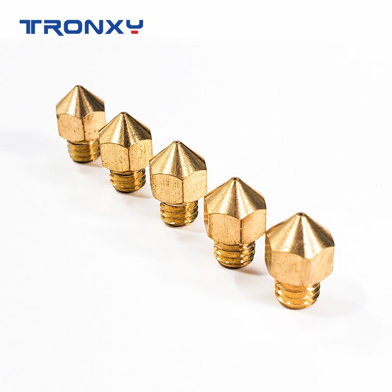 Mk8 spuitmonden  m6 0.2mm 0.3mm 0.4mm 0.5mm 1mm koper 3d printeronderdelen extruder met schroefdraad 1.75mm filamentkop  m6 messing spuitmonden onderdeel: 5 stuks 0.3mm