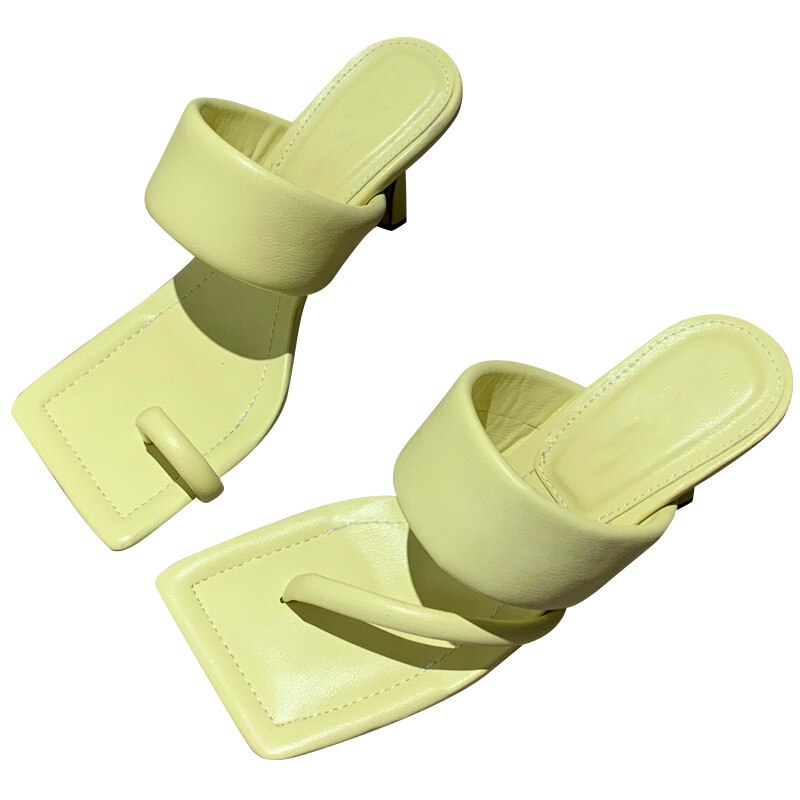 Hoge Hakken Sandalen Slippers Vrouwen Dunne Hakken Slippers Vierkante Teen Slides Party Schoenen Sandaal Schoenen Vrouwen Slipper slide