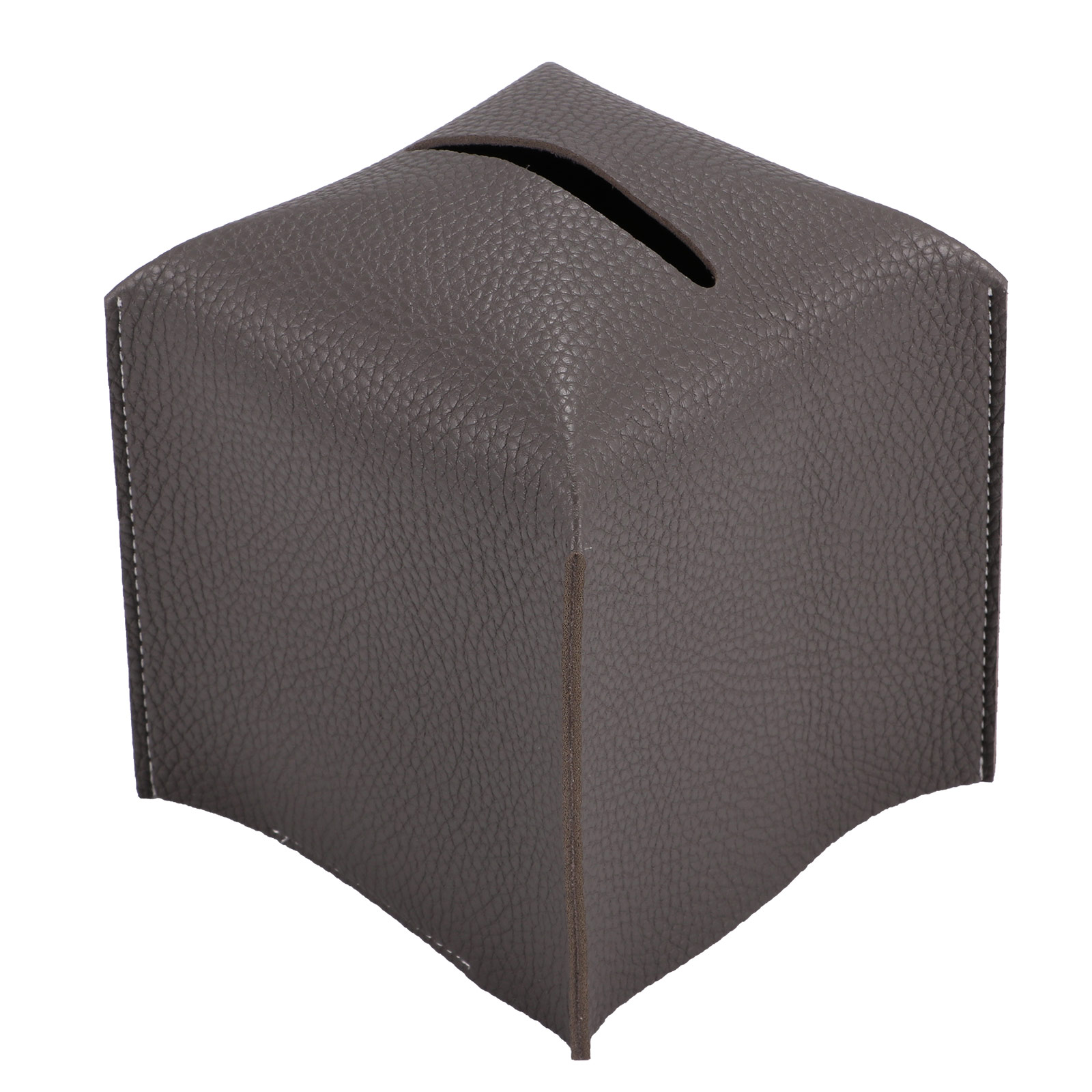 Tissue Box Cover Holder Square PU Leather Tissue Dispenser Box Roll Paper Extractive Tissue Dispenser Container For Bedroom: light gray