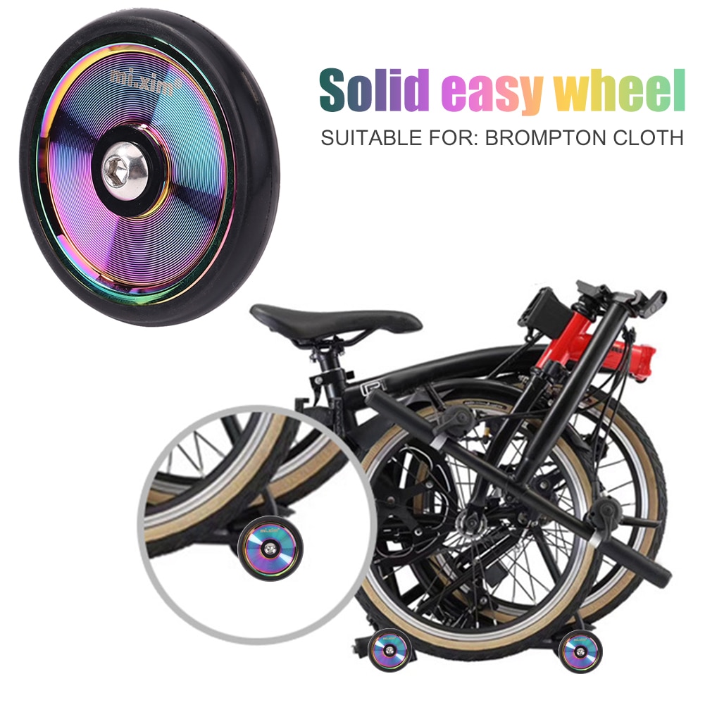 1 Pcs Seal Bicycle Easywheel Lightweight Aluminum Alloy Bearing Easy Wheels For Brompton Bike Rack 5 Color Folding Push Wheel