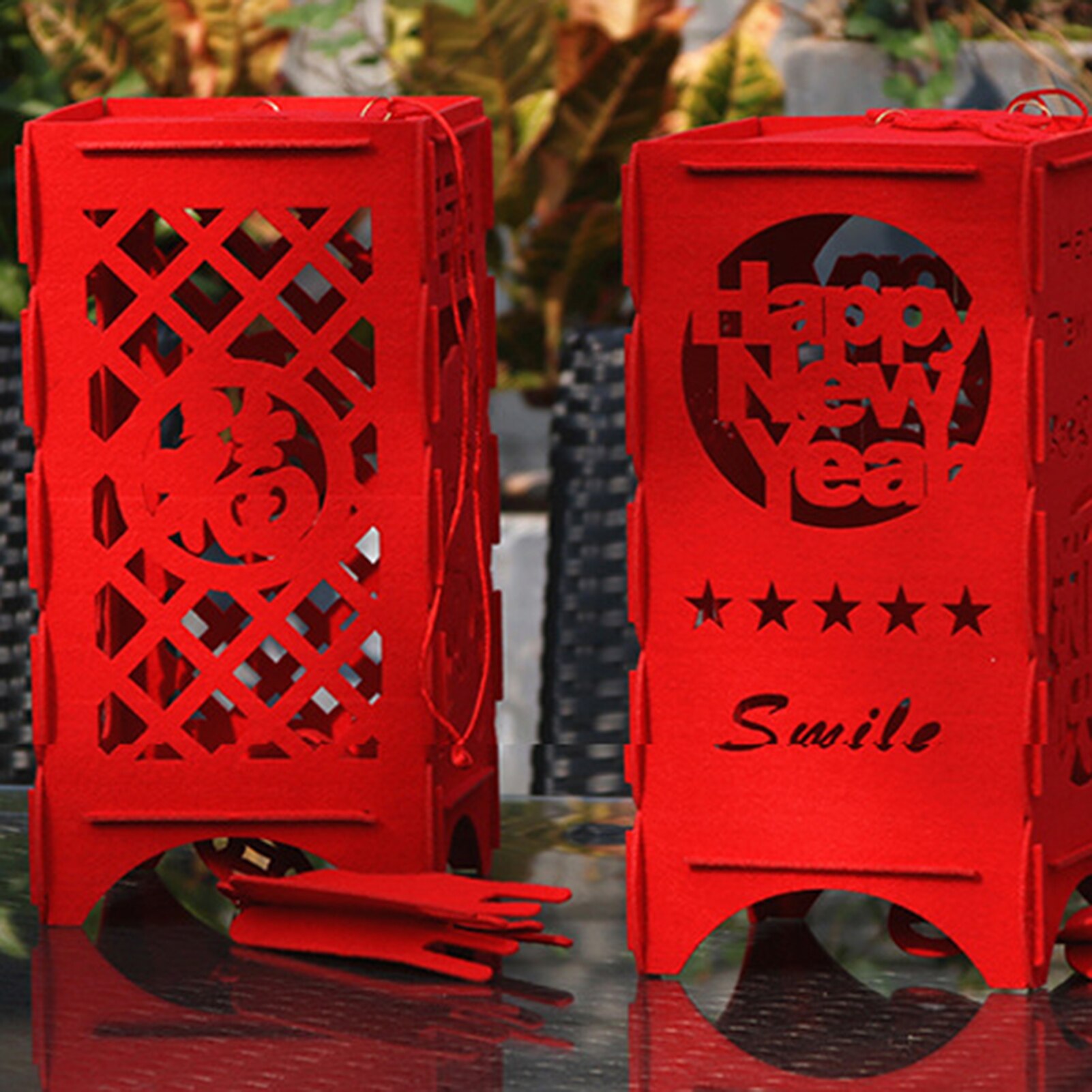 Chinese Year Square Palace Lantern Hollow Inlaid Spring Festival Decoration