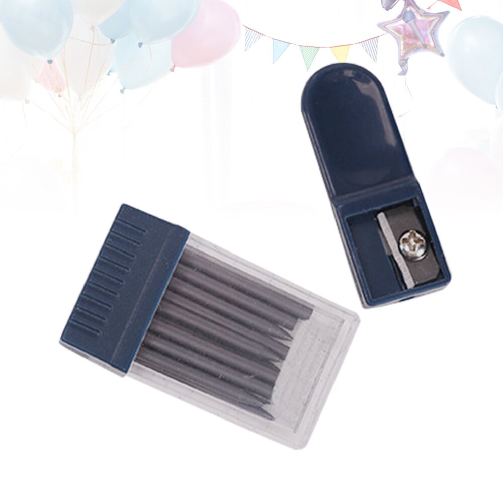 2 Set 2mm Compass Core Replacement Pencil Lead Stationery with Pencil Sharpener for Students Drafting Tools Compasses Tool