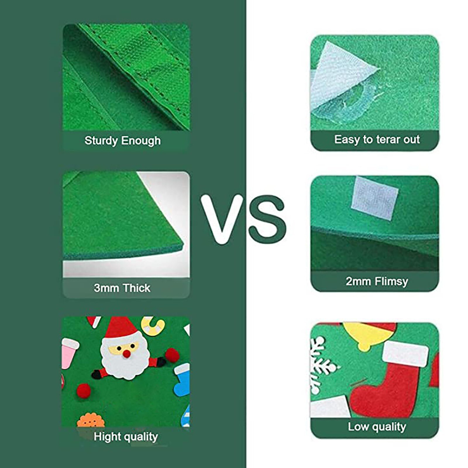 Kids DIY Felt Christmas Tree with Ornaments Children Year Craft for Christmas Door Wall Hanging Decoration