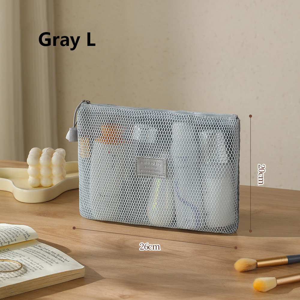 Mesh Clear Makeup Storage Small Bag Pillow Lipsticks Cosmetic Washbag Pouch Large Capacity Mini Women Organizer Bag Clutch Bag: Orange