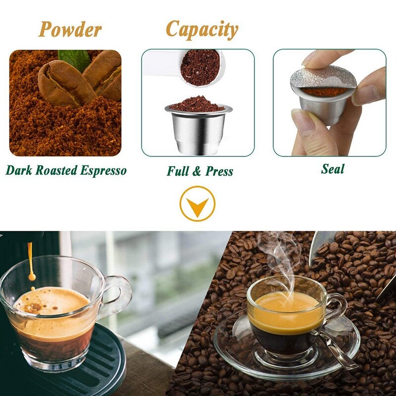 Herbruikbare Espresso Capsules Hervulbare Koffie Pod Rvs Cups Compatibel Voor Nespresso Originalline Brouwer